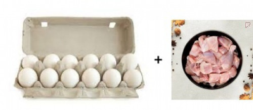 500 Gram - Chicken Curry Cut + 12Eggs-500 Gram - Chicken Curry Cut + 12Eggs